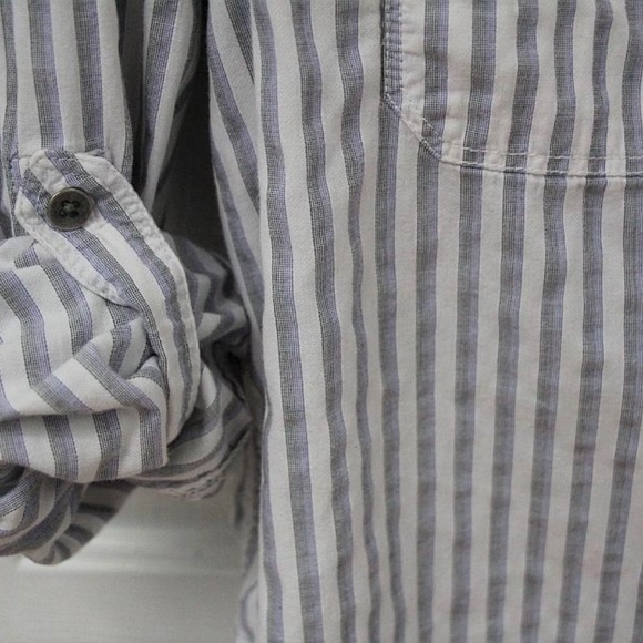 KENNETH COLE REACTION Striped Button Front Shirt L - Picture 7 of 8